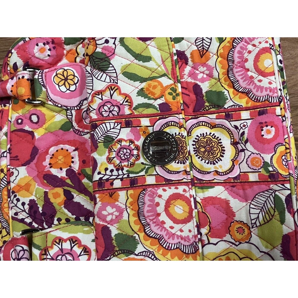 Vera Bradley Turn Lock Satchel Pink Swirls NWOT Retired Floral Handbag 13459 - Picture 4 of 12
